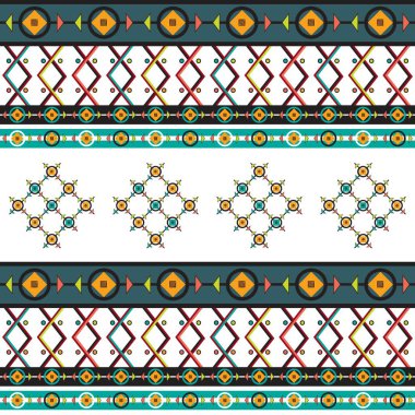 Etnik boho stil seamless modeli rhombus ve üçgen süsleme ile.