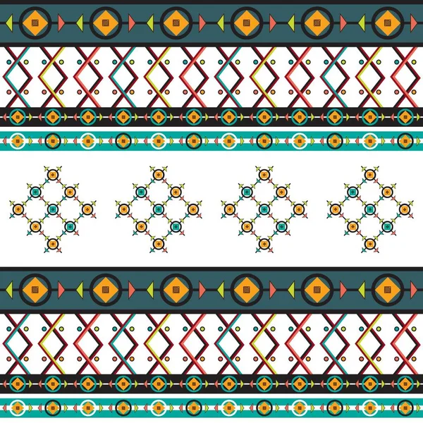 Nahtloses Muster im Boho-Ethno-Stil mit Raute und Dreieck-Ornament. — Stockvektor