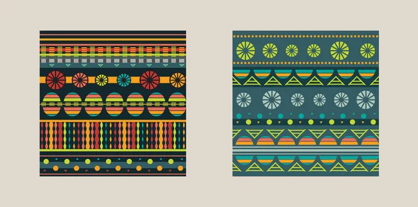 Εθνοτική γεωμετρικά boho chic στυλ άνευ ραφής μοτίβα σε διάφορα χρώματα. Σχέδιο υφάσματος διάνυσμα — Διανυσματικό Αρχείο