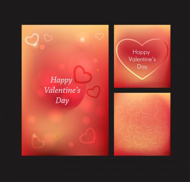 Mutlu Sevgililer günü şablonları ayarlamak broşür, el ilanı, broşür, pazarlama reklam, belge kapak sayfaları için. Vektör tasarımı 