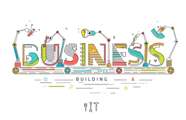 Concept of creating and building idea — Stock Vector