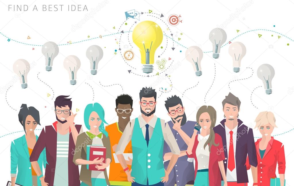 Business concept of searching best idea