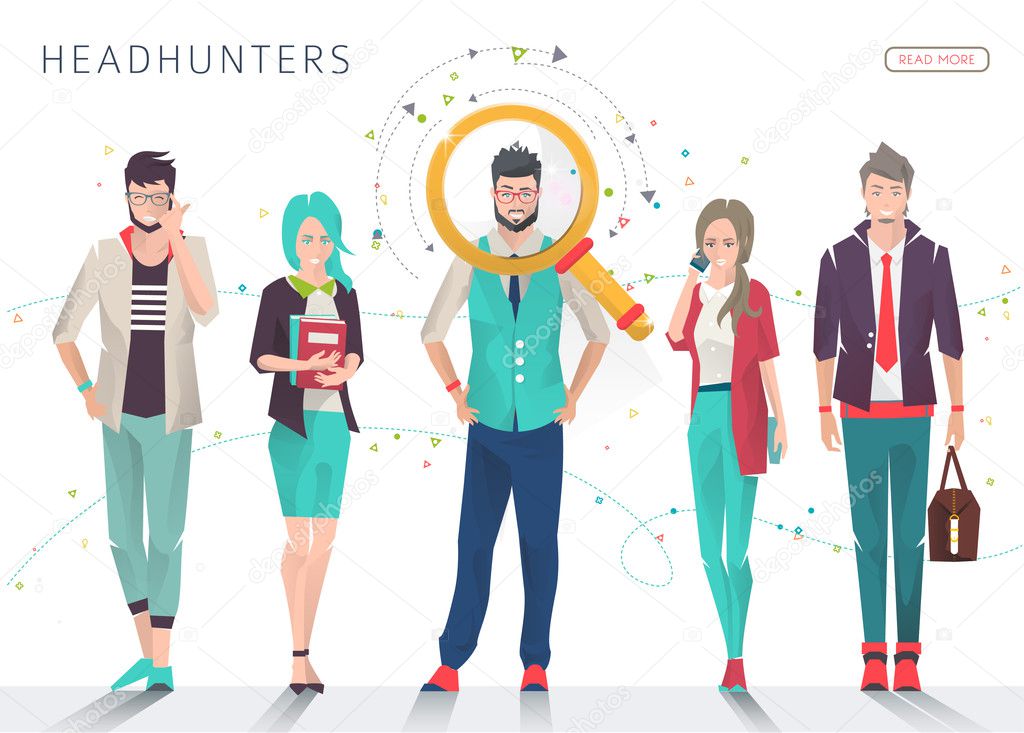 Concept of searching professional Headhunters