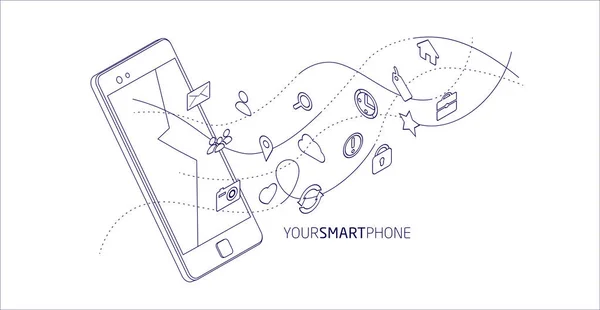 Izometryczne projekt smartphone z innej aplikacji — Wektor stockowy