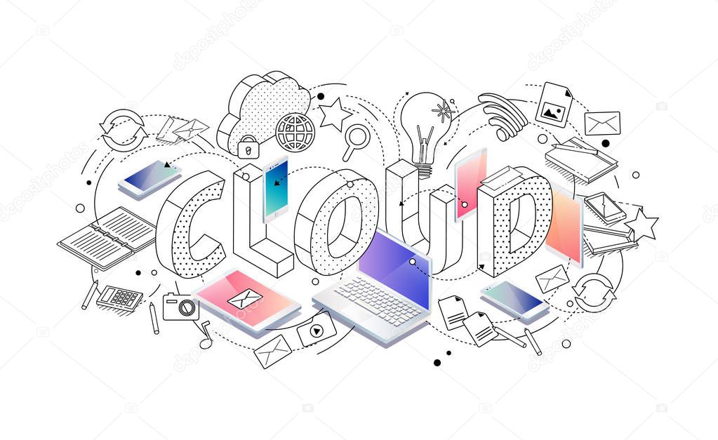 letters and colorful icons