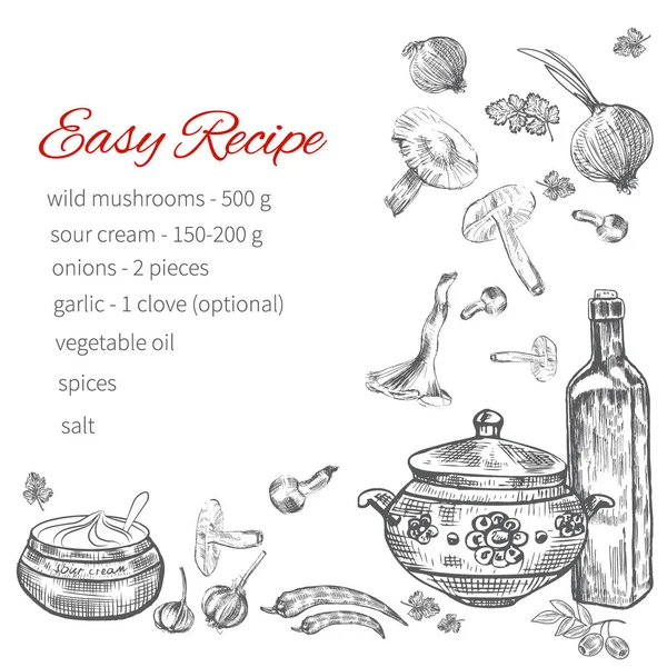 Recipe hand drawn template — Stock Illustration Recipe hand drawn template Royalty Free Stock Vectors