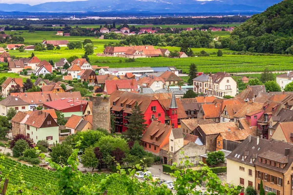 Aerial view of medieval Kaysersberg, France — Stock Photo, Image