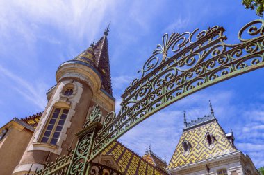 Burgonya şarapları evin lüks Iron gate ile çatılar