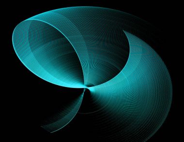 Siyah arka plan ile mavi soyut fraktal şekli