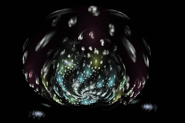 Dark Abstract Fractal Flower On Black Background Dark Abstract Fractal Flower On Black Background