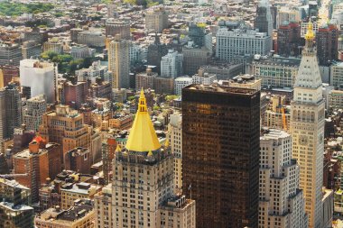 New York'un manhattan skyline havadan görünümü