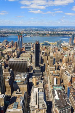 New York'un manhattan skyline havadan görünümü
