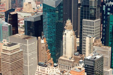 New York'un manhattan skyline havadan görünümü