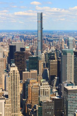 New York'un manhattan skyline havadan görünümü