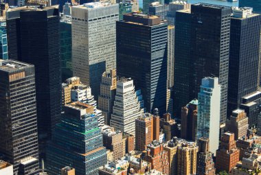 New York'un manhattan skyline havadan görünümü