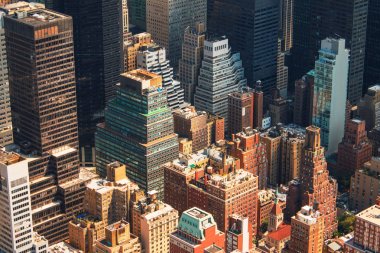 New York'un manhattan skyline havadan görünümü