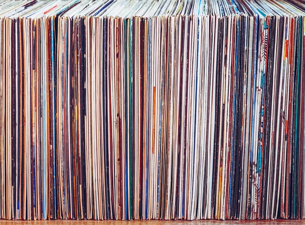 Antiguos discos de vinilo, colección de álbumes —  Fotos de Stock