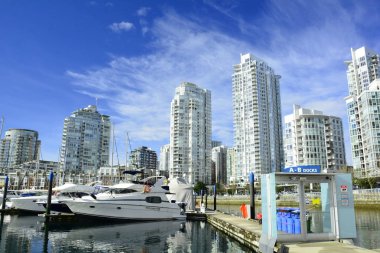 Yaletown, Vancouver Bc Canada.February 18 2018.High doğmak condominiums Yaletown Vancouver bölgesi Canada.Luxury kentsel Vancouver kalbinde yaşayan içinde.