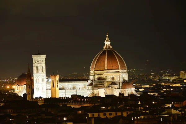 Skyline Van Florence Italië Nachts Vanaf Piazza Michelangelo — Stockfoto