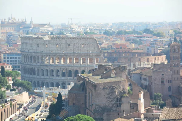 Rome Antique Avec Colisée Forum Romain Venez Rome Explorez Histoire — Photo