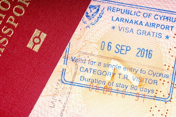 Паспорт, Кіпр Виза — стокове фото