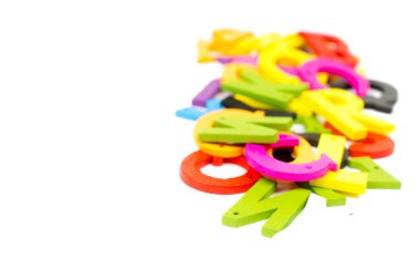 renkli ahşap harfler kartpostal şablonu