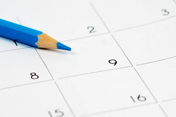Boş Takvim kılavuzu üzerinde ışık mavi kalem