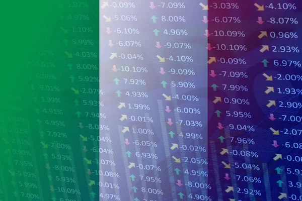 Göstergesi ve grafik ile birlikte İtalya bayrağı — Stok fotoğraf
