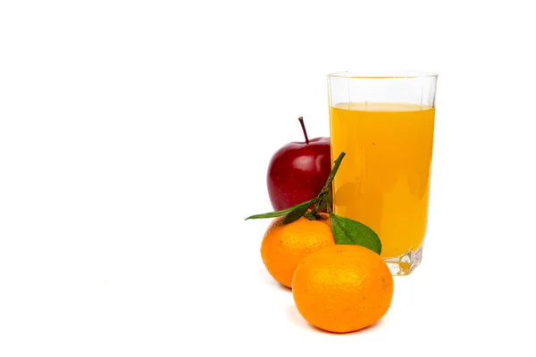 Mandarina saudável e suco de maçã — Fotografia de Stock