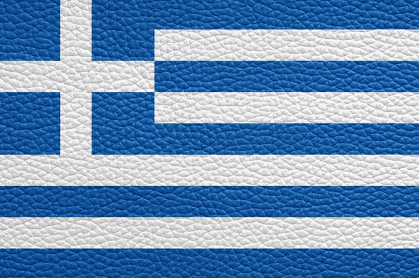 Greece Flag Painted Leather Texture — Stock Photo, Image