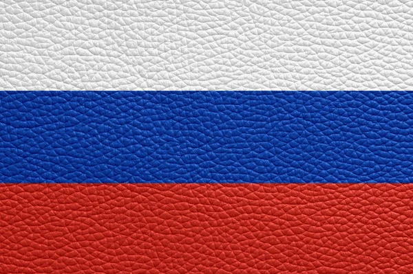 Російський Прапор Шкіряній Текстурі — стокове фото