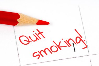 sigarayı bırak, takvim kırmızı kalemle birinci gün konsepti