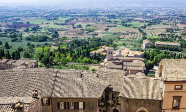 Güzel tipik İtalyan alanları manzara panoramik manzaralı