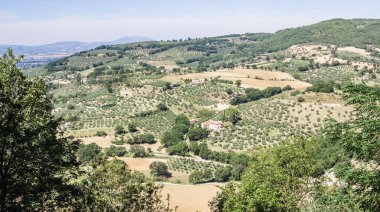 Güzel tipik İtalyan alanları manzara panoramik manzaralı