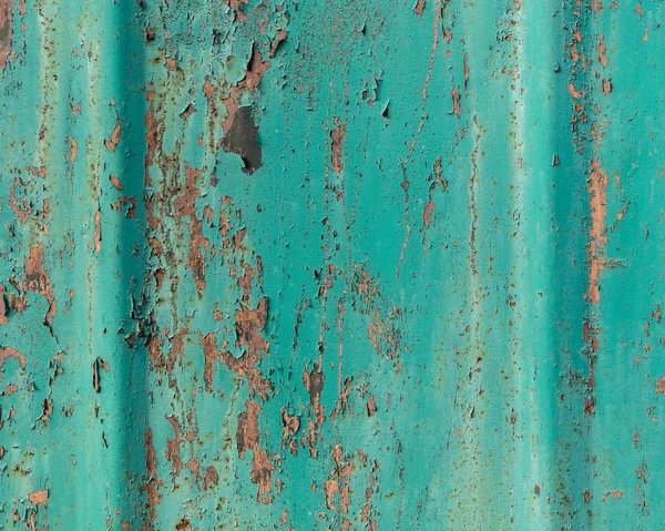 古いグランジひびの入った金属製の壁のテクスチャをペイント — ストック写真