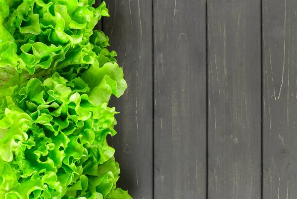 Свіжий листя салату межа на дерев'яному фоні — стокове фото