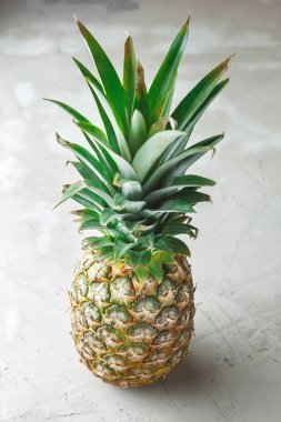 Tüm ananas meyve gri beton zemin üzerine