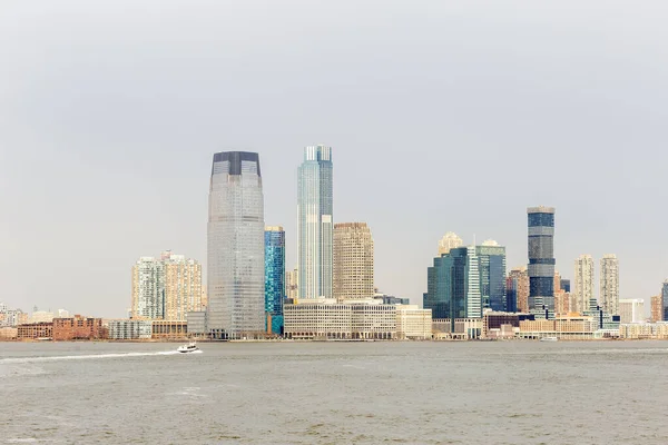 Lower Manhattan Skyline Uitzicht Vanaf Ferry Boat New York City — Stockfoto