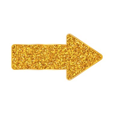 Altın ok simgesi. Vektör tasarımı