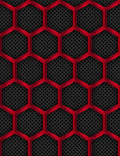 Padrão sem costura. Fundo de metal. Hexagonal, mel pente malha de aço inoxidável. Ilustração vetorial — Vetor de Stock