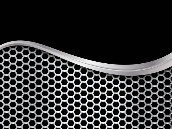 Gümüş ve siyah metalik arka plan. Altıgen yanarak bahislerin doğru geometrik desen. Soyut vektör çizim.