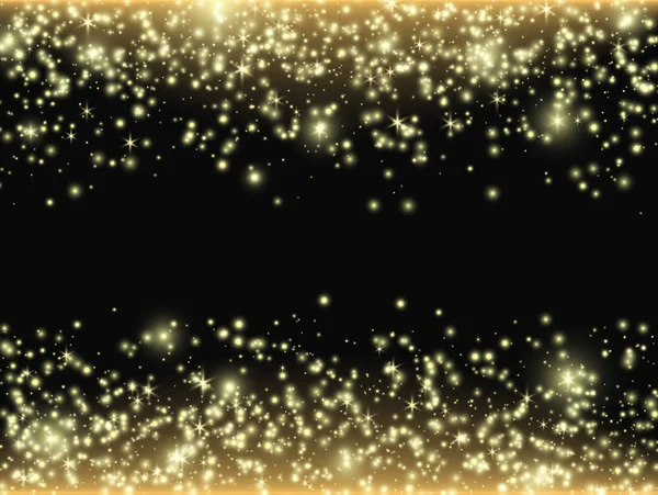 Gold glitzert Sternenstaub Hintergrund. Vektorillustration — Stockvektor