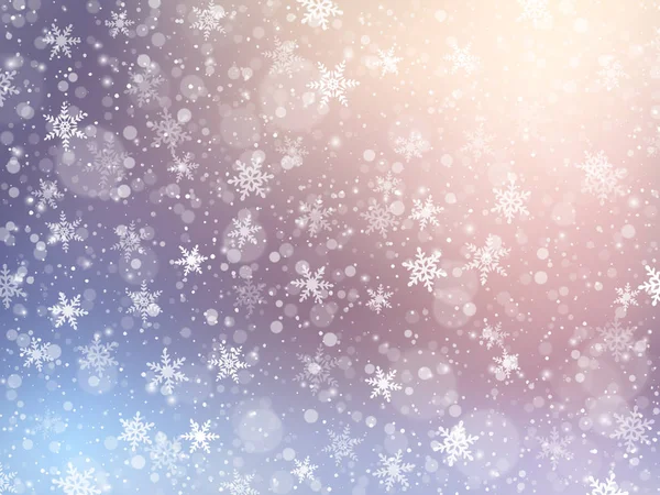 Caída de la textura de nieve. Fondo festivo de invierno. Ilustración vectorial — Vector de stock