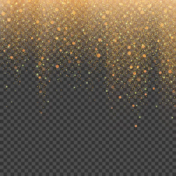Gouden glitter stardust achtergrond. Vectorillustratie — Stockvector