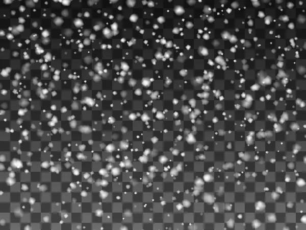 Caída de copos de nieve aislados sobre fondo transparente. Ilustración vectorial — Archivo Imágenes Vectoriales