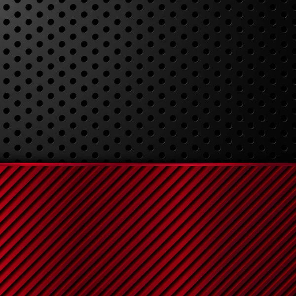 黒と赤メタリックな背景。ベクトル図 — ストックベクタ