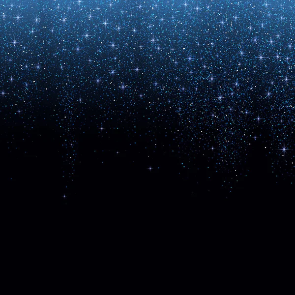 青いキラキラ星屑背景。ベクトル図 — ストックベクタ