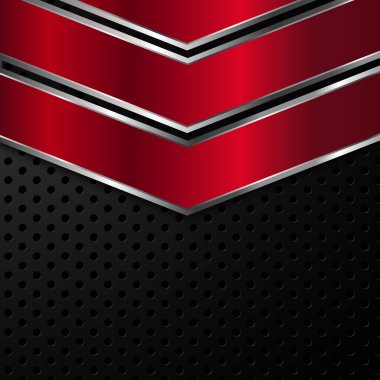 Kırmızı ve siyah metalik arka plan. Vektör çizim