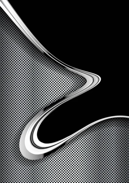 Zilveren en zwarte metalen achtergrond met Golf. Abstract vectorillustratie — Stockvector
