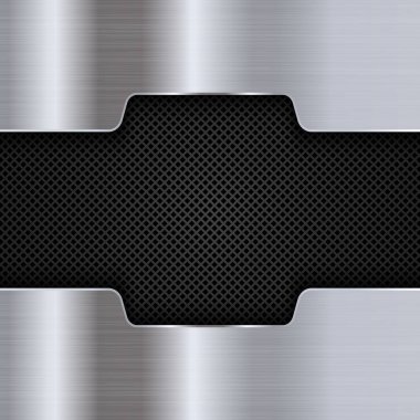 Gümüş ve siyah metal arka plan. Soyut vektör çizim
